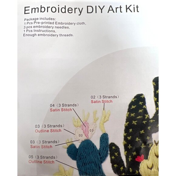 Embroidery DIY Art Kit With Pre-Printed Cloth & Instructions - Picture 3 of 6